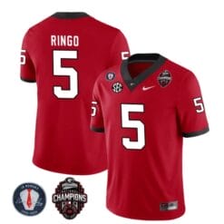 Georgia Bulldogs Kelee Ringo Jersey #5 Back To Back National Champions College Football Red