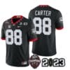 Georgia Bulldogs Jalen Carter Jersey #88 CFP National Champions Patch 2023 – All Stitched Black
