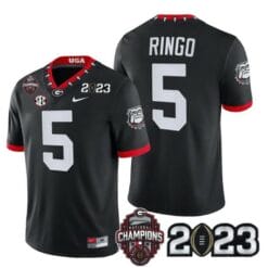 Georgia Bulldogs Kelee Ringo Jersey #5 CFP National Champions Patch 2023 All Stitched Black