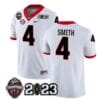 Georgia Bulldogs Nolan Smith Jersey #4 CFP National Champions Patch 2023 All Stitched White