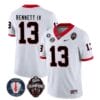 Georgia Bulldogs Stetson Bennett Jersey #13 Back To Back National Champions College Football White
