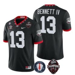 Georgia Bulldogs Stetson Bennett Jersey #13 - Back To Back National Champions College Football Black