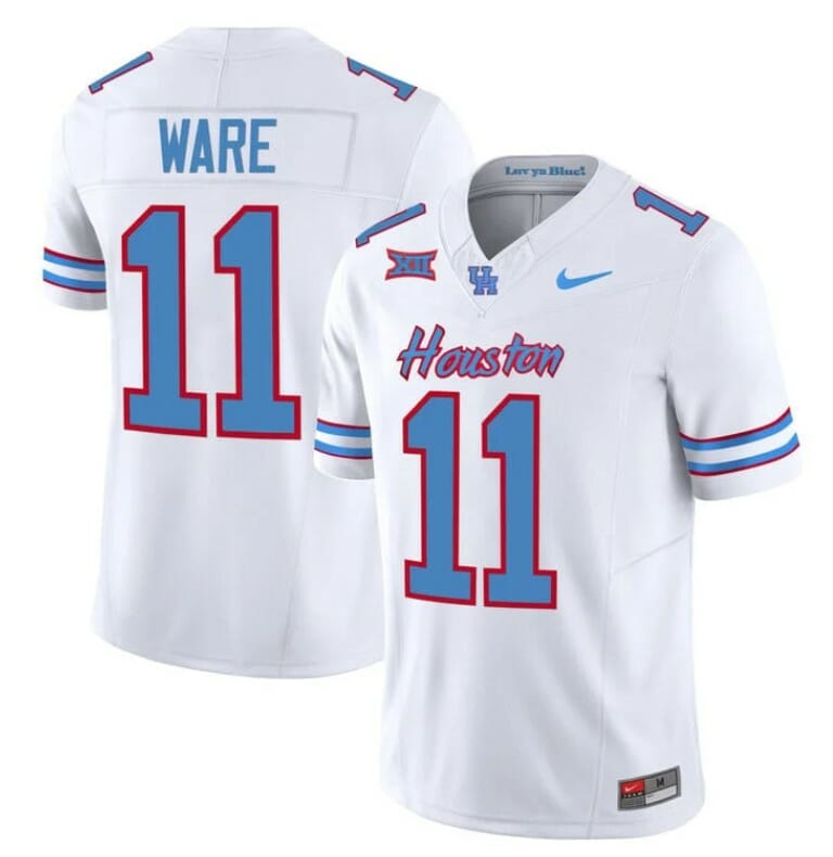 Houston Cougars Oilers Andre Ware Jersey #11 Inspired Vapor College Football 2023 All Stitched White