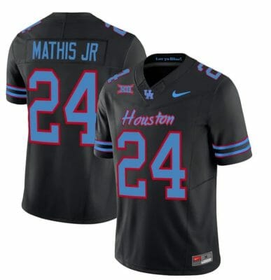 Houston Cougars Oilers Tony Mathis Jr Jersey #24 Inspired Vapor College Football 2023 All Stitched Black