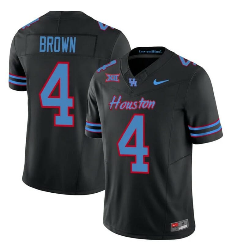 Houston Cougars Oilers Samuel Brown Jersey #4 Inspired Vapor College Football 2023 All Stitched Black