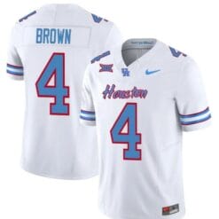 Houston Cougars Oilers Samuel Brown Jersey #4 Inspired Vapor College Football 2023 All Stitched White