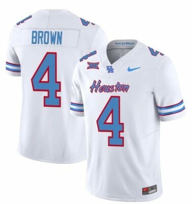 Houston Cougars Oilers Samuel Brown Jersey #4 Inspired Vapor College Football 2023 All Stitched White