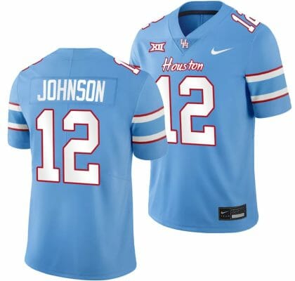 Houston Cougars Oilers Themed #12 Stephon Johnson Jersey NCAA Football Blue