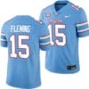 Houston Cougars Oilers Themed #15 Malik Fleming Jersey NCAA Football Blue