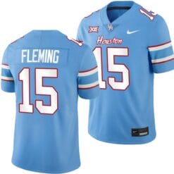 Houston Cougars Oilers Themed #15 Malik Fleming Jersey NCAA Football Blue