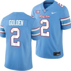 Houston Cougars Oilers Themed #2 Matthew Golden Jersey NCAA Football Blue