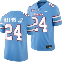 Houston Cougars Oilers Themed #24 Tony Mathis Jr Jersey NCAA Football Blue