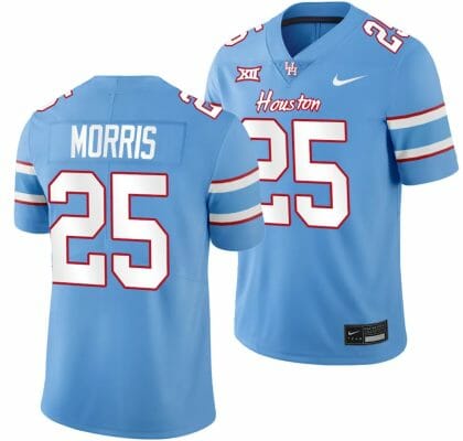 Houston Cougars Oilers Themed #25 Jamal Morris Jersey NCAA Football Blue
