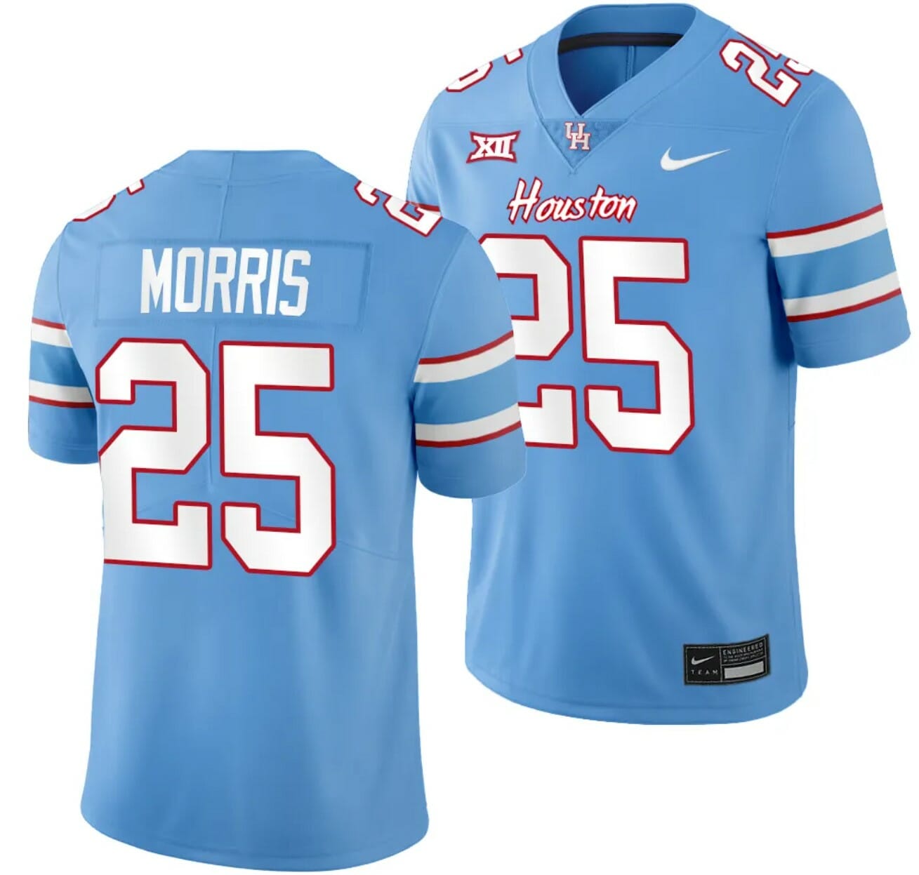 Houston Cougars Oilers Themed #25 Jamal Morris Jersey NCAA Football Blue