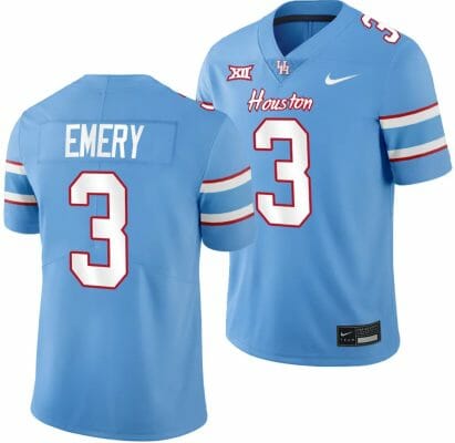 Houston Cougars Oilers Themed #3 Jalen Emery Jersey NCAA Football Blue