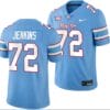 Houston Cougars Oilers Themed #72 Tank Jenkins Jersey NCAA Football Blue