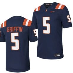 Illinois Fighting Illini Caleb Griffin Jersey #5 College Football Stitched Navy 2023