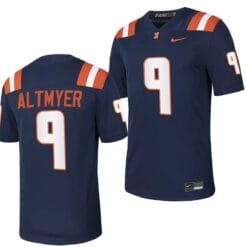 Illinois Fighting Illini Luke Altmyer Jersey #9 College Football Stitched Navy 2023