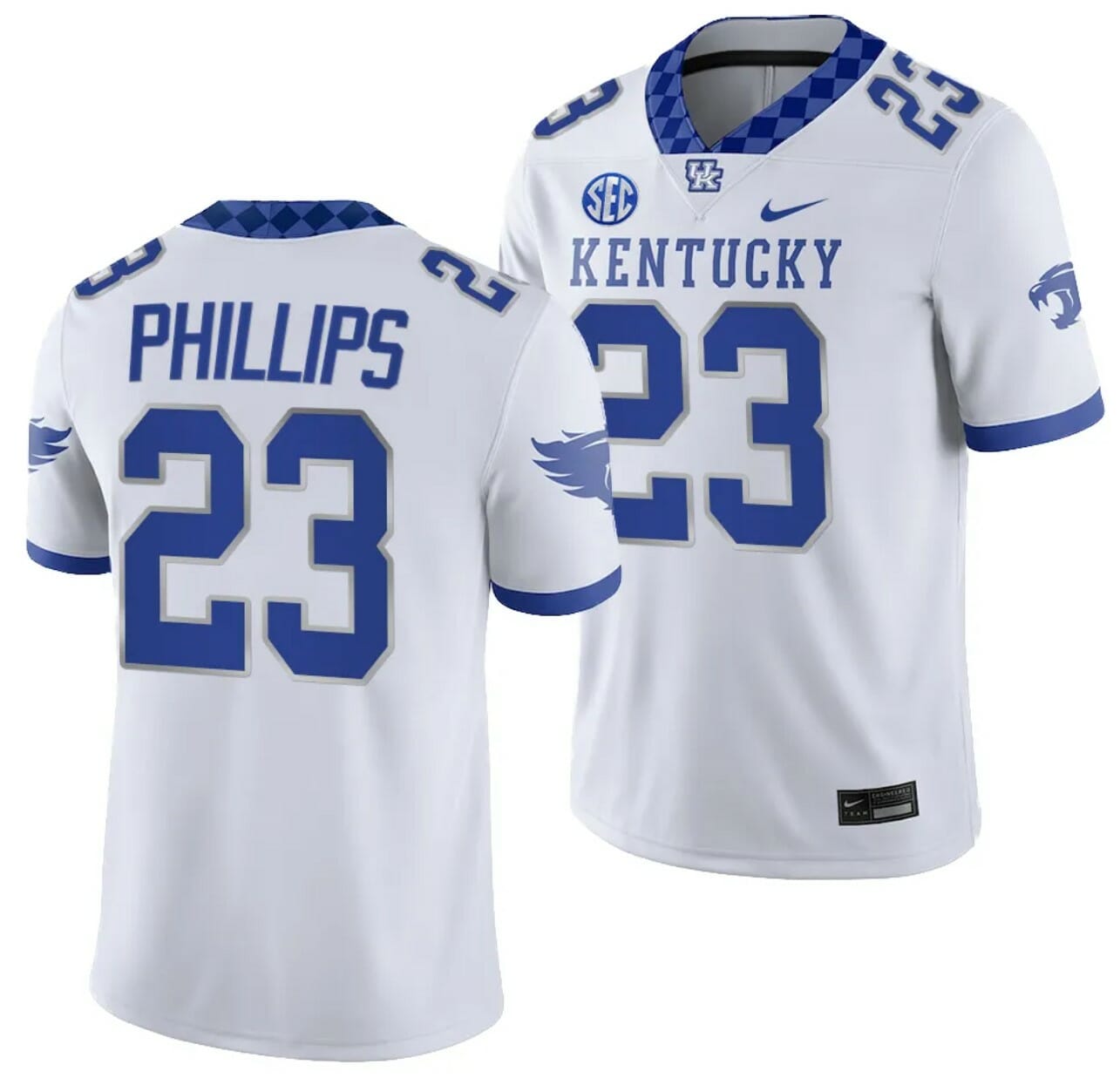 Kentucky Wildcats Andru Phillips Jersey #23 College Football Game 2023 White