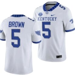 Kentucky Wildcats Anthony Brown Jersey #5 College Football Game 2023 White
