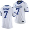 Kentucky Wildcats Barion Brown Jersey #7 College Football Game 2023 White