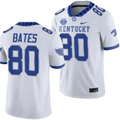 Kentucky Wildcats Brenden Bates Jersey #80 College Football Game 2023 White