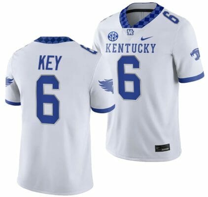 Kentucky Wildcats Dane Key Jersey #6 College Football Game 2023 White
