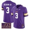 Lsu Tigers Odell Beckham Jr Jersey #3 College Football Let's Geaux Patch Stitched Purple