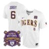 Lsu Tigers Brayden Jobert Jersey #6 National Champions 2023 NCAA College Baseball Stitched White