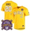 Lsu Tigers Paul Skenes Jersey #20 National Champions NCAA College Baseball Stitched Gold