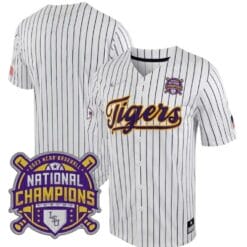 Lsu Tigers Jersey NCAA College Baseball National Champions Stitched White Stripe