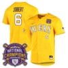 Lsu Tigers Brayden Jobert Jersey #6 National Champions NCAA College Baseball Stitched Gold