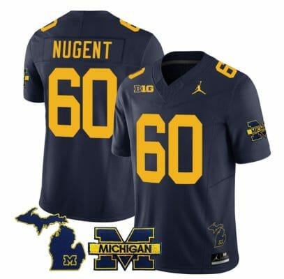 Michigan Wolverines Drake Nugent Jersey #60 Special College Football 2023 Stitched Navy