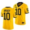 Michigan Wolverines TM 42 Patch Honor Tate Myre #25 Tom Brady Jersey #10 All Stitched Maize