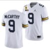 Michigan Wolverines #9 JJ McCarthy Jersey TM 42 Patch Honor Tate Myre #25 All Stitched White