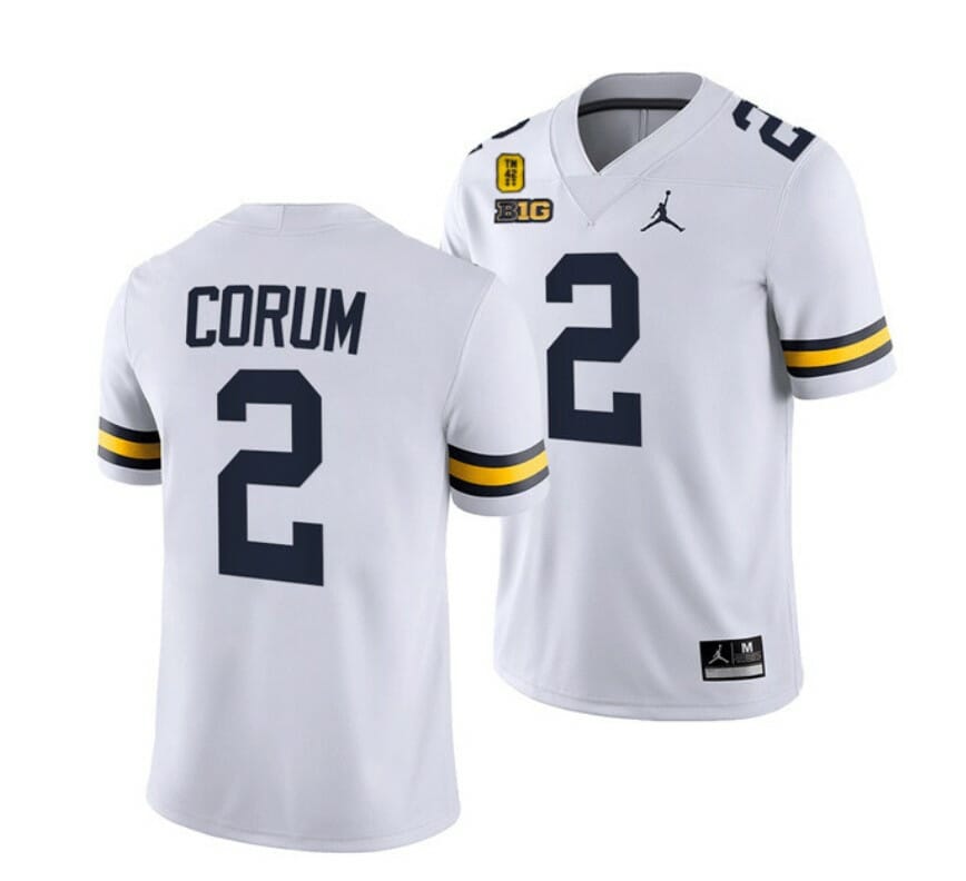 Michigan Wolverines #12 Cade McNamara Jersey TM 42 Patch Honor Tate Myre #25 All Stitched White