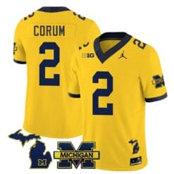Michigan Wolverines Blake Corum Jersey Special #2 College Football 2023 Stitched Maize