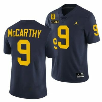 Michigan Wolverines #9 JJ McCarthy Jersey TM 42 Patch Honor Tate Myre #25 All Stitched Black