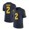 Michigan Wolverines #2 Blake Corum Jersey TM 42 Patch Honor Tate Myre #25 All Stitched Navy
