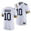 Michigan Wolverines TM 42 Patch Honor Tate Myre #25 Tom Brady Jersey #10 All Stitched White