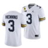 Michigan Wolverines #3 AJ Henning TM 42 Patch Honor Tate Myre #25 Jersey All Stitched White