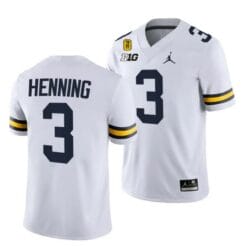 Michigan Wolverines #3 AJ Henning TM 42 Patch Honor Tate Myre #25 Jersey All Stitched White