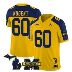 Michigan Wolverines Drake Nugent Jersey #60 Special College Football 2023 Stitched Maize Alternate