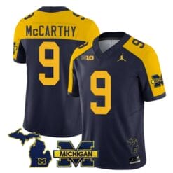 Michigan Wolverines JJ McCarthy Jersey Special #9 College Football 2023 Stitched Navy Alternate