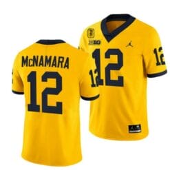 Michigan Wolverines #12 Cade McNamara Jersey TM 42 Patch Honor Tate Myre #25 All Stitched Maize
