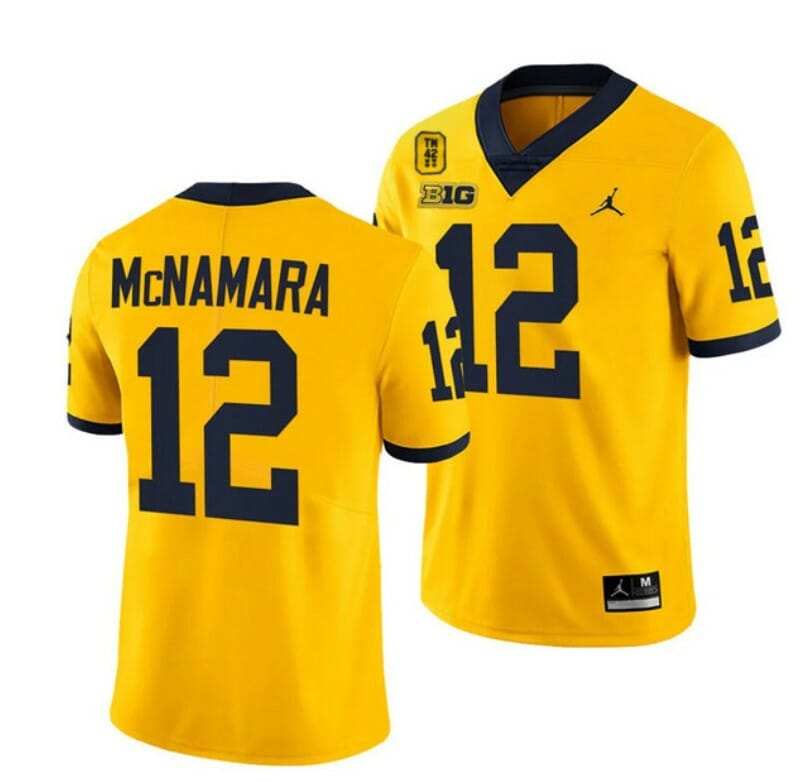 Michigan Wolverines #12 Cade McNamara Jersey TM 42 Patch Honor Tate Myre #25 All Stitched Maize