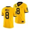 Michigan Wolverines TM 42 Patch Honor Tate Myre #25 Ronnie Bell Jersey #8 All Stitched Maize