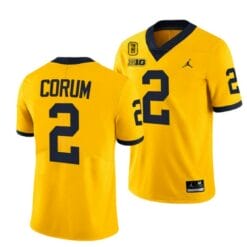 Michigan Wolverines #2 Blake Corum Jersey TM 42 Patch Honor Tate Myre #25 All Stitched Maize