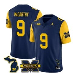 Michigan Wolverines JJ McCarthy Jersey Special #9 College Football 2023 Stitched Maize Sleeves