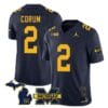Michigan Wolverines Blake Corum Jersey Special #2 College Football 2023 Stitched Navy